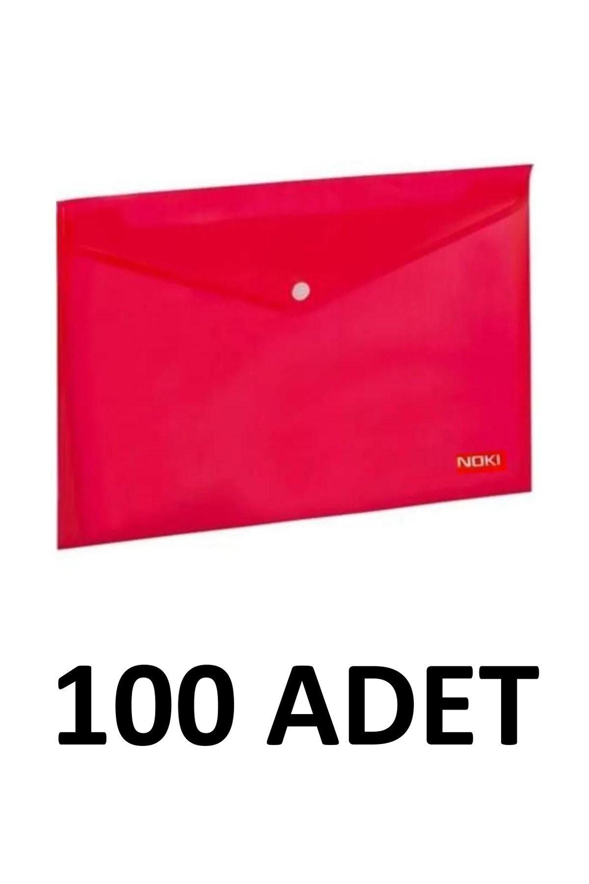 Noki-100 Pcs Clear A4 Snap Fastener File Envelope File Red 1