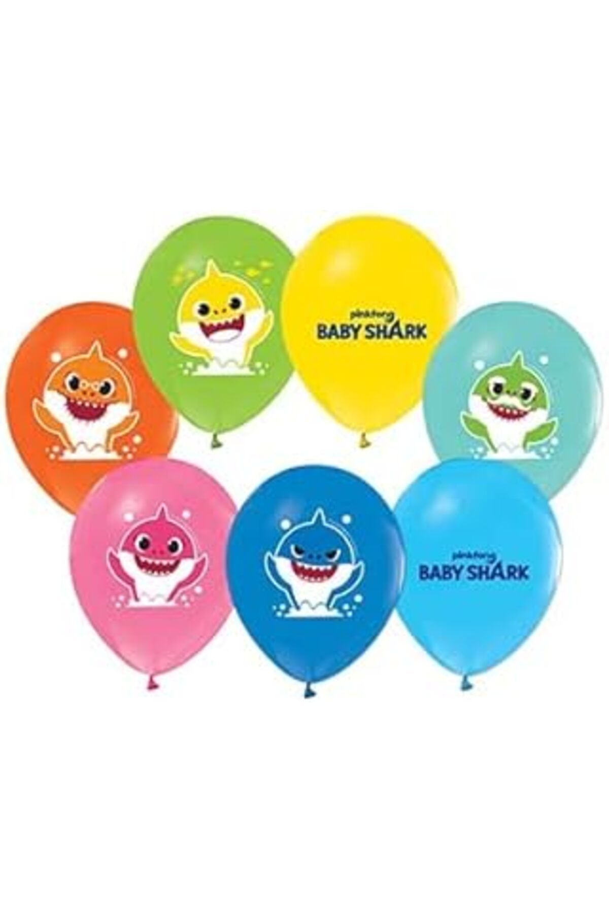 Mu Art Benim Marifetlerim - Baby Shark Baskılı Balon 12 Inch 10 Adet