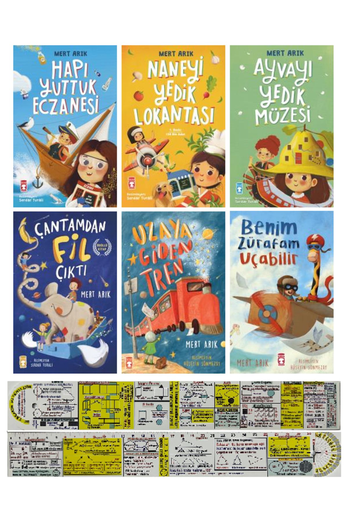 Timaş Çocuk Mert Arık 6 Kitap Set / Hapı Yuttuk Eczanesi + Naneyi Yedik Lokantası + Ayvayı Yedik Müzesi + Cetvel