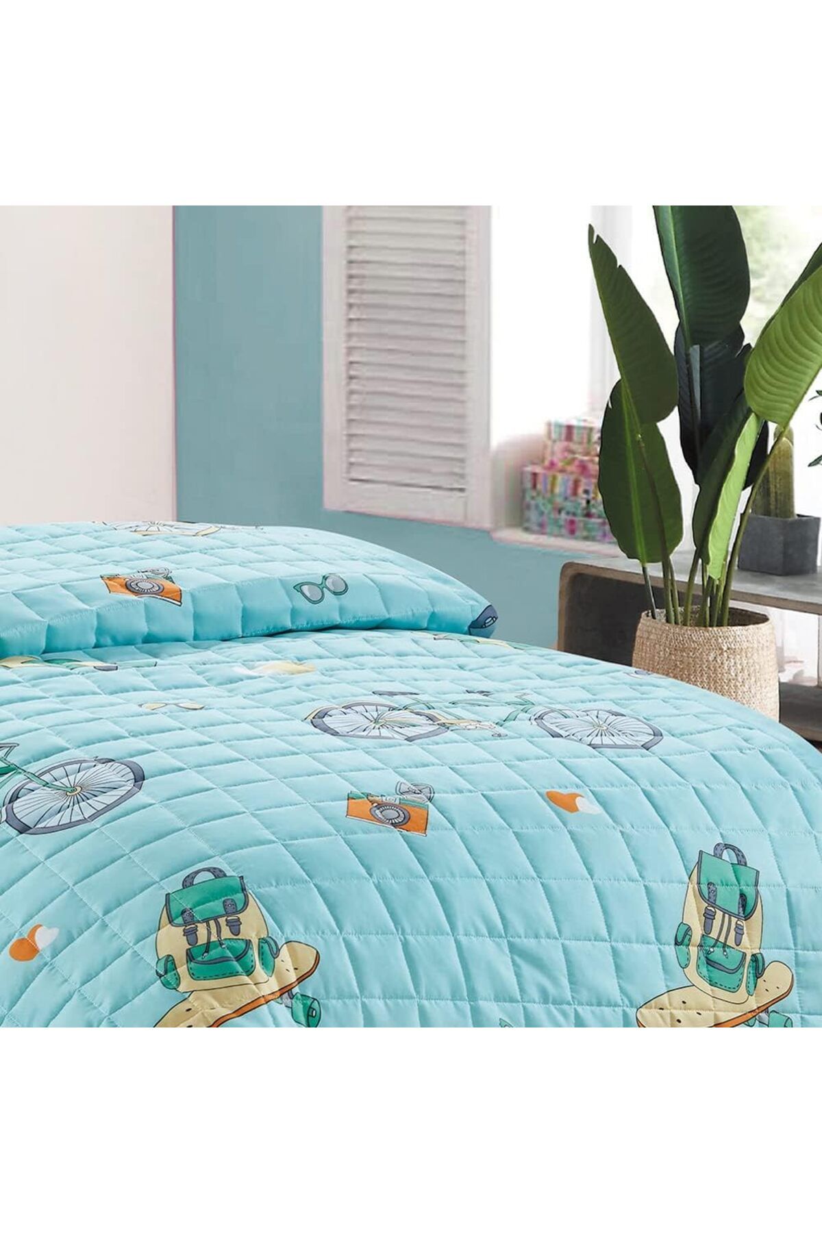 erorex-Kids Compressed Comforter Set Reversible Bedding Set For Boys Soft Breathable 3Pcs Single Size 150 3