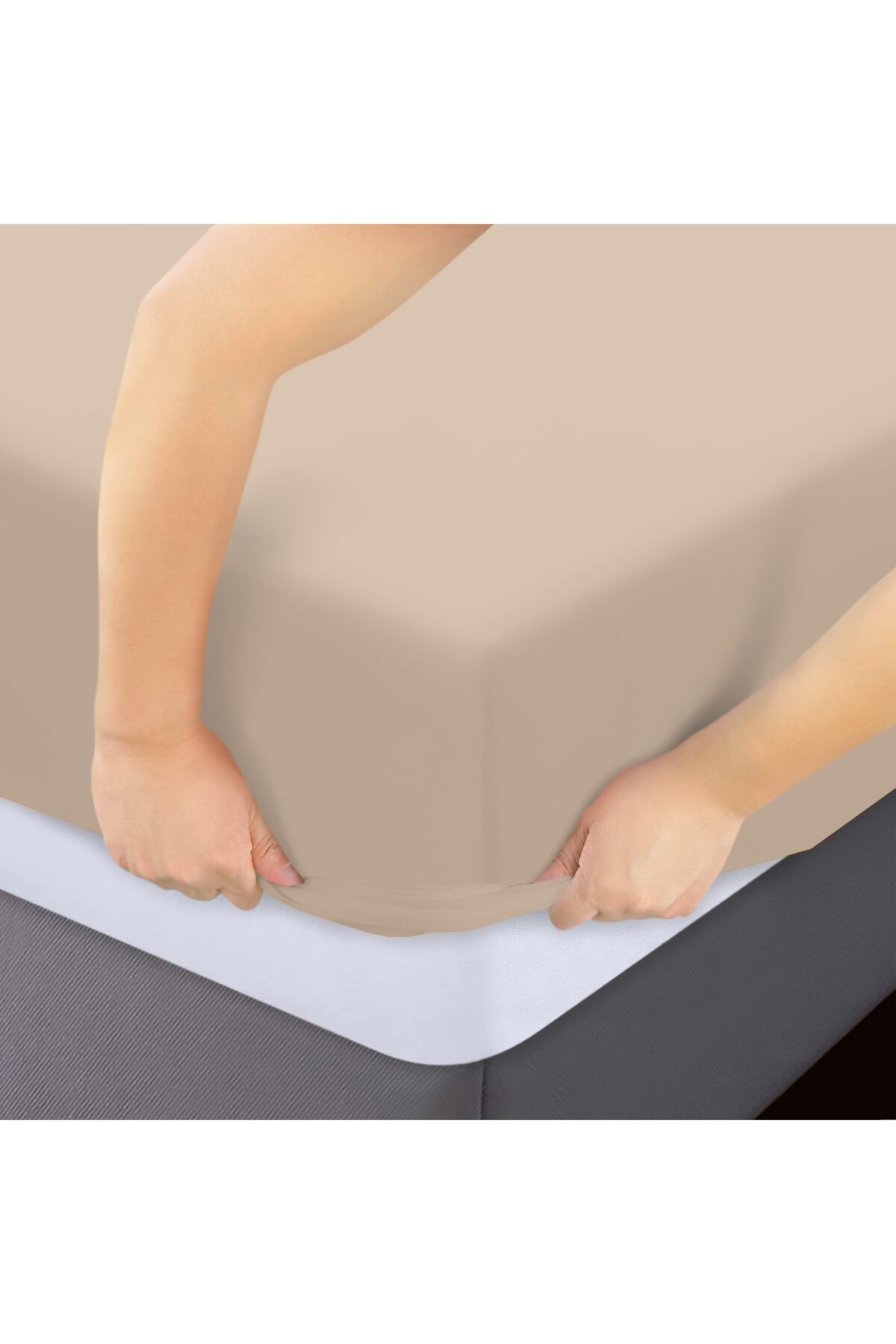 erorex-King Fitted Sheet Bottom Sheet Deep Pocket Soft Microfiber Shrinkage And Fade Resistant Easy Care 1 3