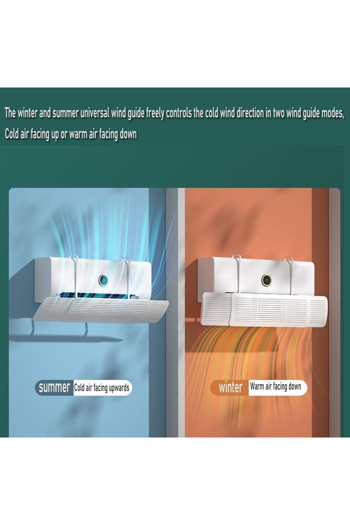 erorex-Air Conditioner Deflector Ac Reflector，Split Ac Adjustable Flow Deflector Preventing Ac From 7