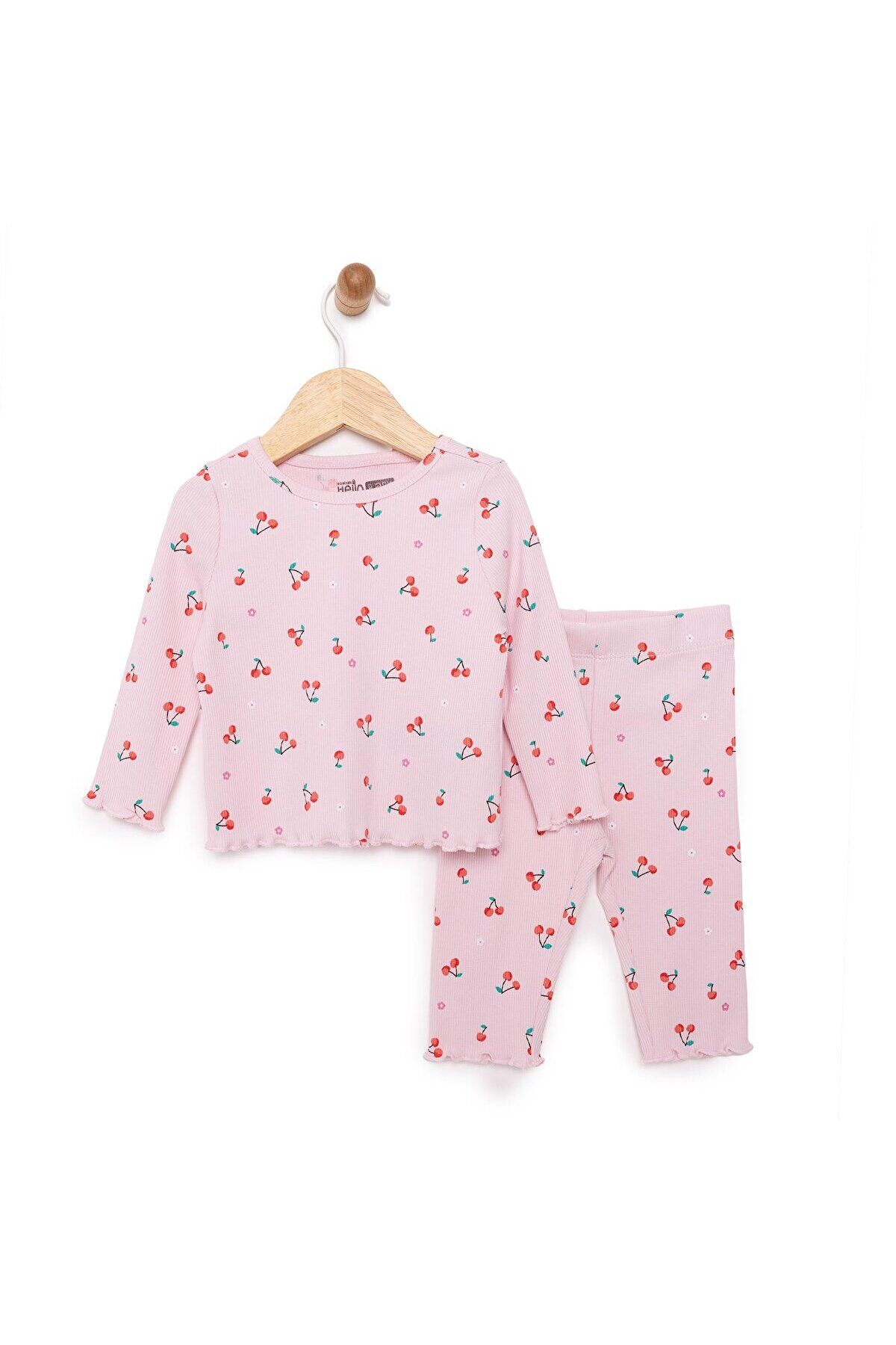 ست لباس خواب آستین بلند دخترانه HelloBaby با طرح گیلاس ebebek Hello Baby