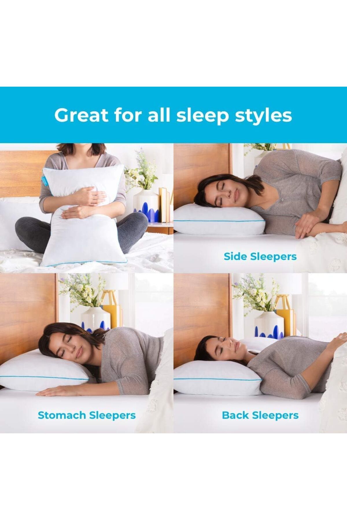 erorex-Shredded Memory Foam 2 Pack Pillow Standard Pack Of 2 White 2 Count 4