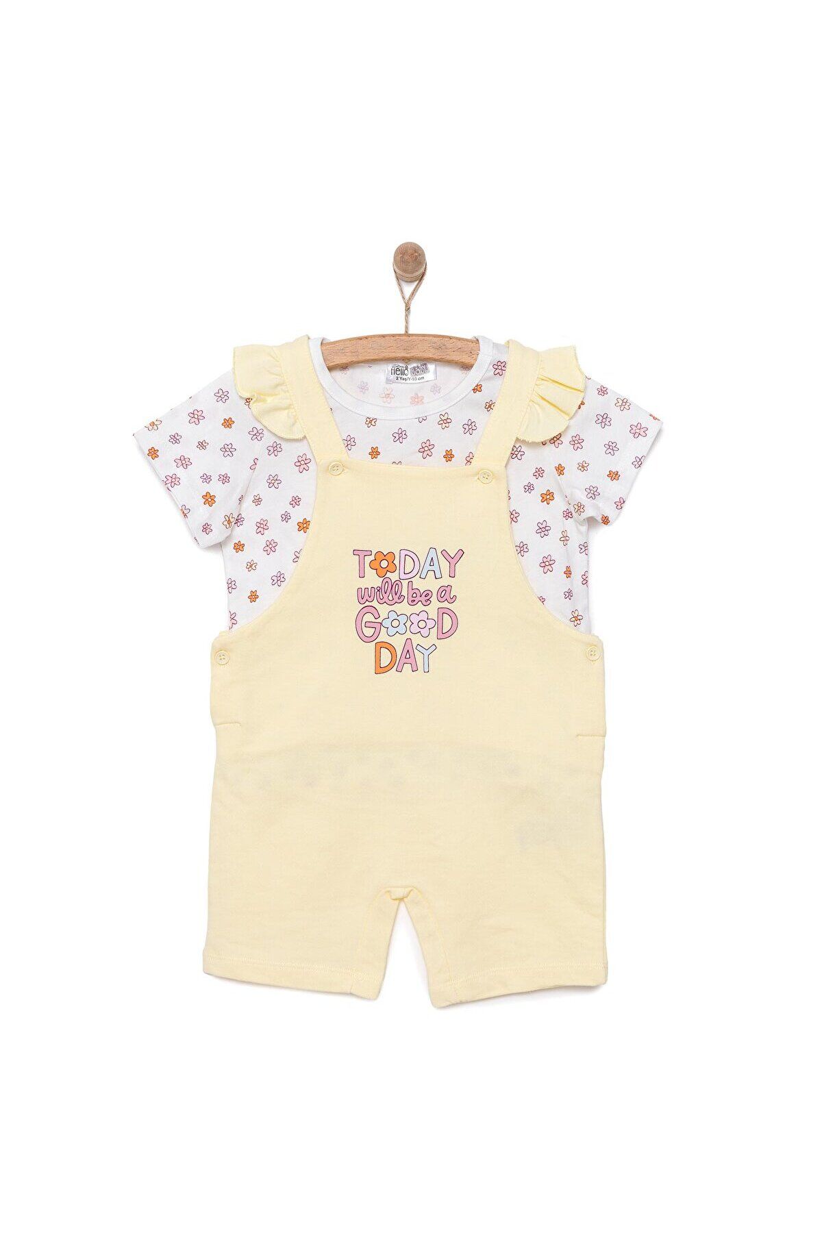 شلوارک چاپی HelloBaby Basic Girl Day Good Day-Salopet-Tshirt Baby Girl ebebek Hello Baby