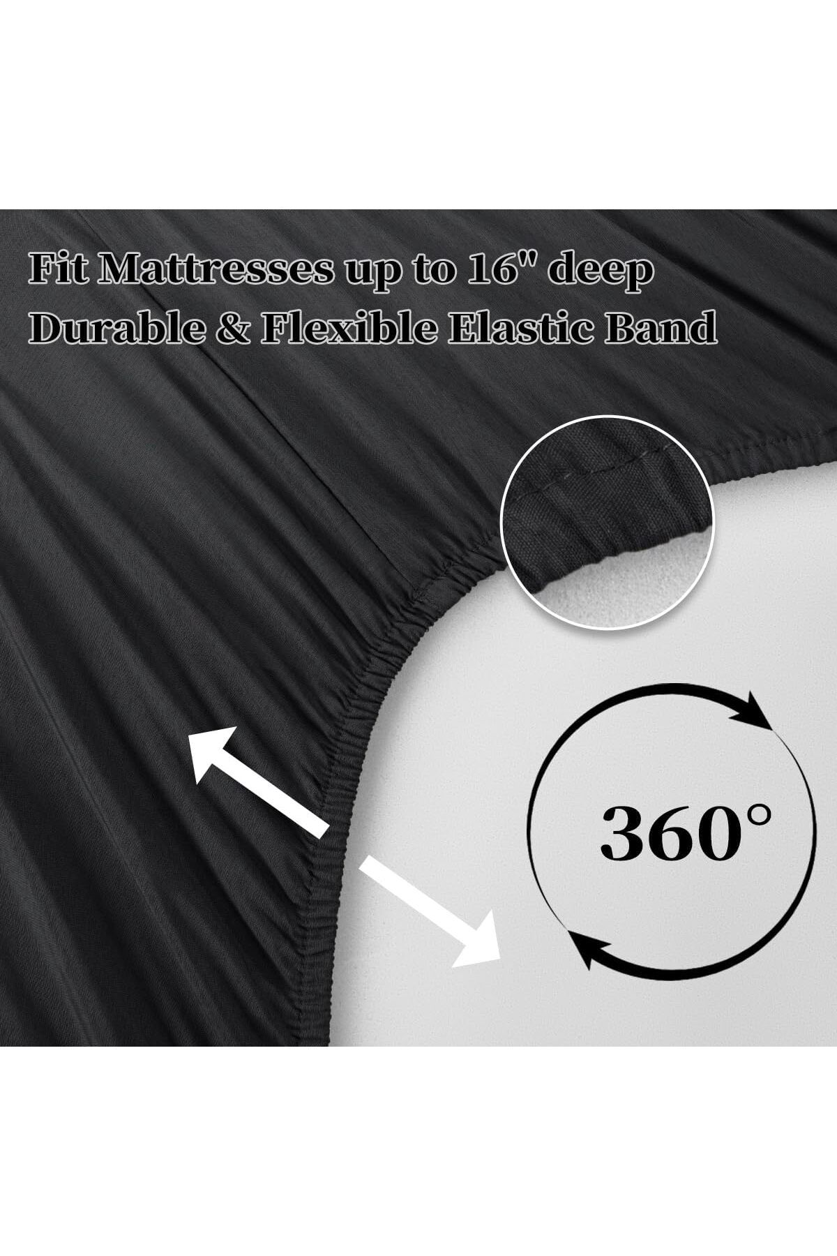 erorex-Bedsheet Set Microfiber 1800 Thread Count Percale Super Soft And Comforterble 16 Inch Deep Pockets 7