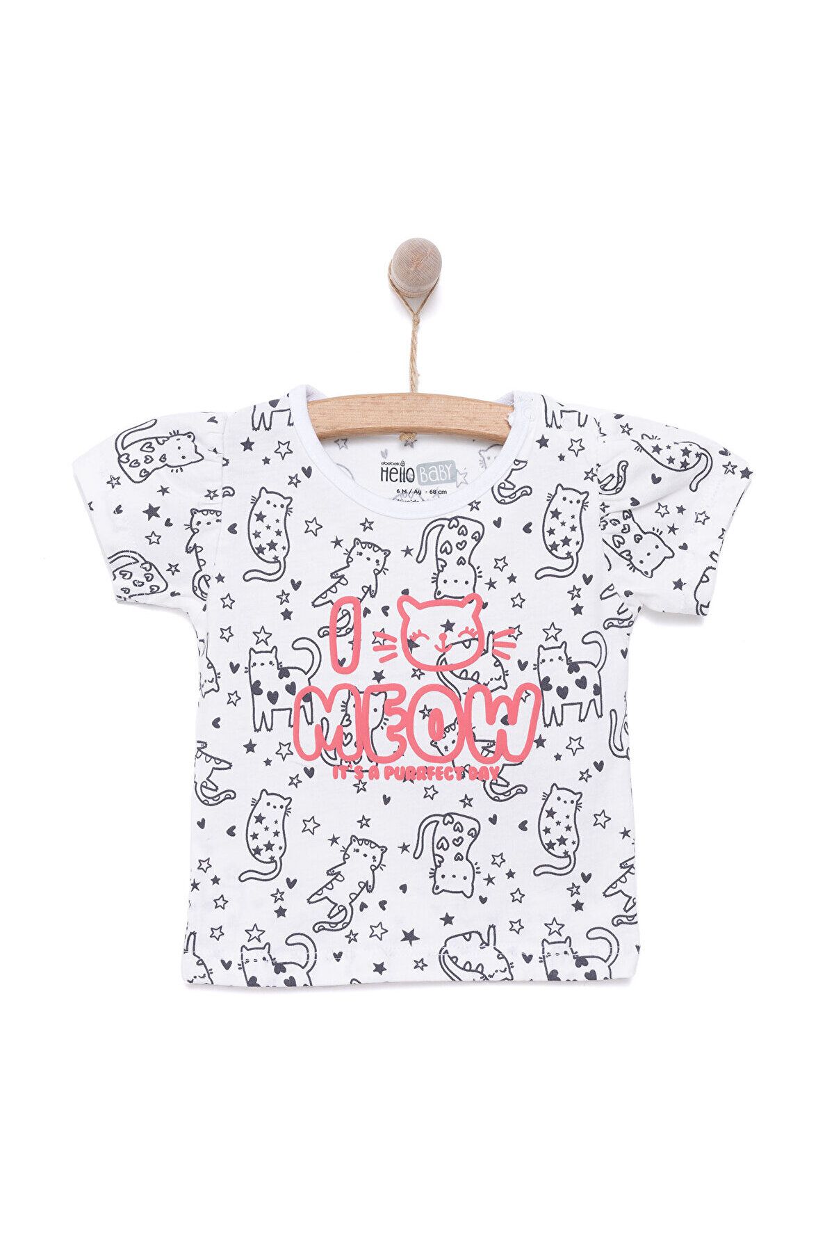 تی شرت میو طرح دار دخترانه HelloBaby برای نوزاد دختر ebebek Hello Baby