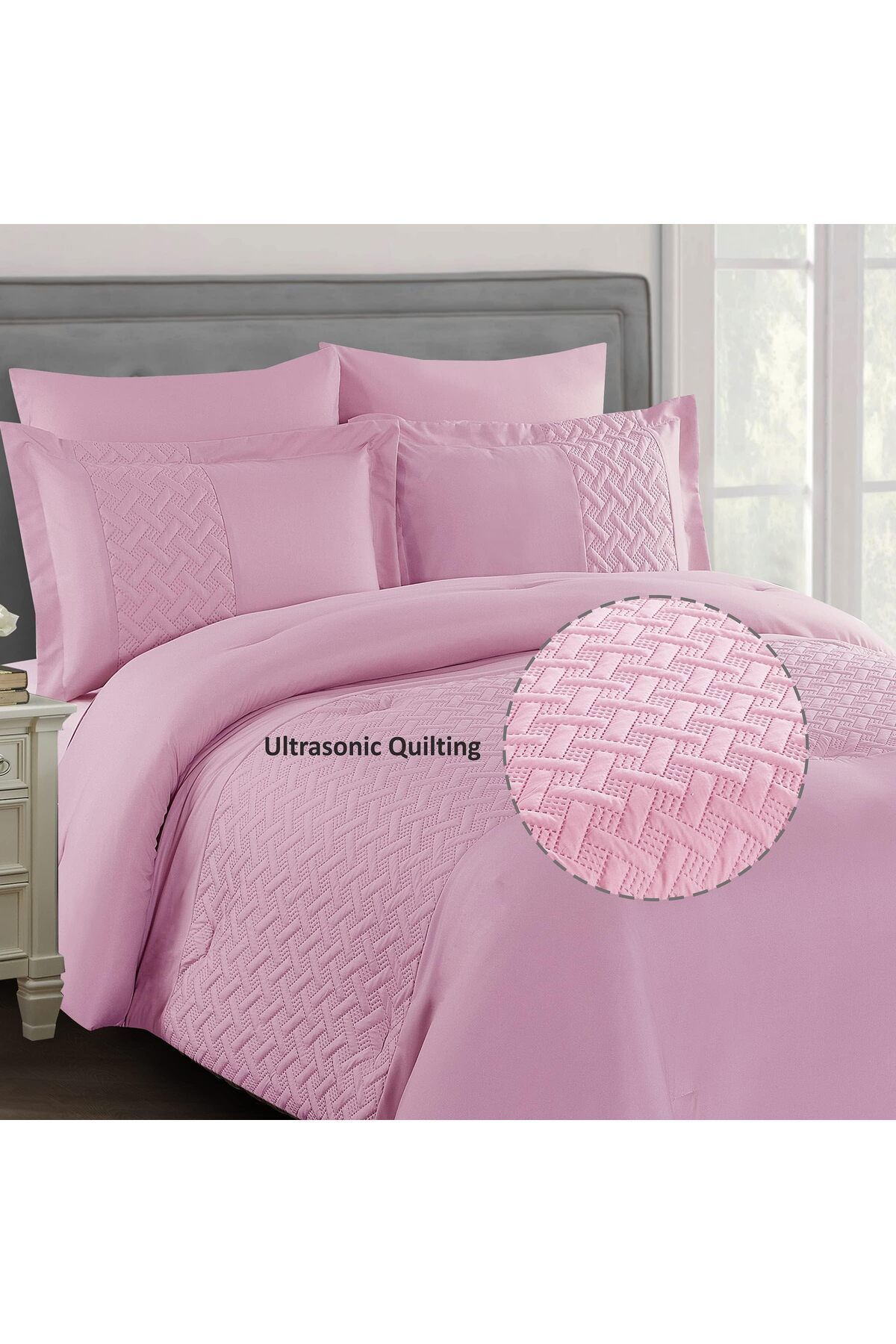 erorex-Bedding Comforter Set All Season Solid Comforter Set With Soft Bedding Cover And Matching Fitted 4