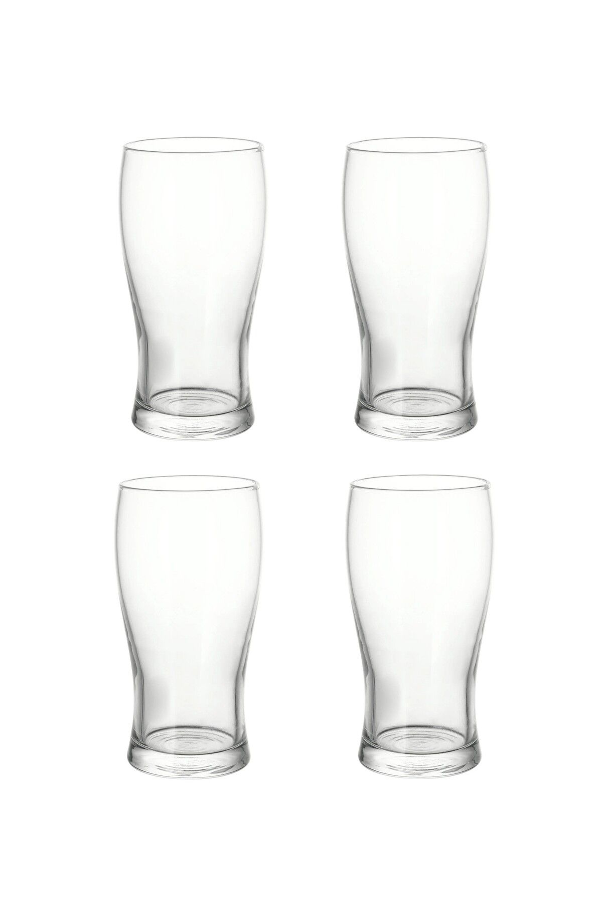 IKEA 4 Adet Bira Bardağı Yükseklik 16 Cm İkea 4'lü Set Şeffaf Cam Bardak Hacim 500 ml
