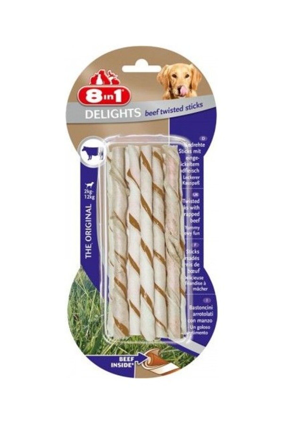 8in1 Delights Bones Biftekli Köpekler İçin Twested Sticks 10 Lu