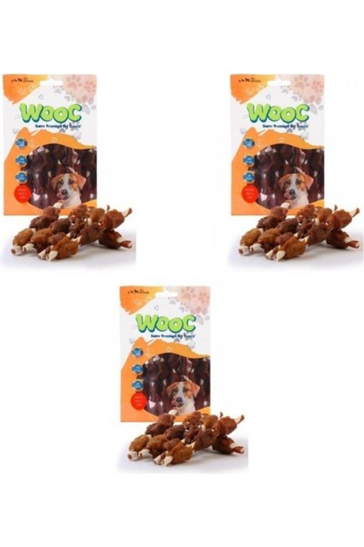 Orqinel Wooc Tavuk Ördek ve Ciğer Sargılı Stick Köpek Ödülü 80 gr x 3 Adet