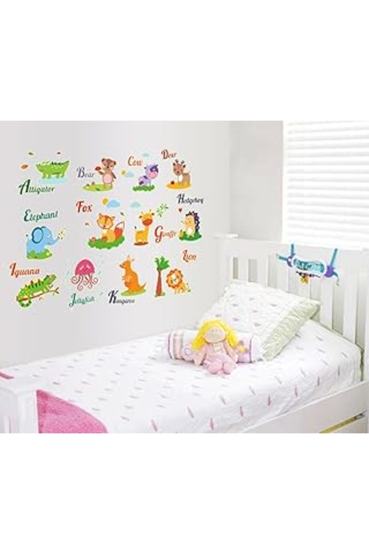 Mu Art Ahşap Crystal Kids Ufengke® Comic-Hayvanlı İngilizce Isim Duvar Çıkartması Ile Flüoresan-Çıkartma Karanlı