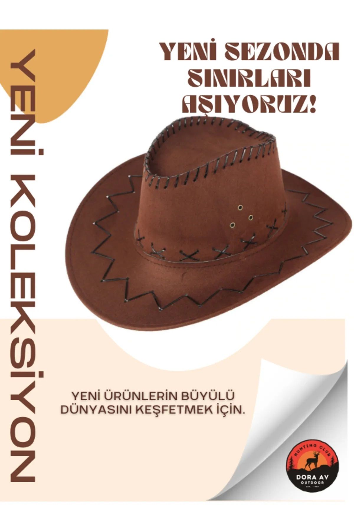 REVA Süet Kovboy Çocuk Şapka 6-12 Yaş