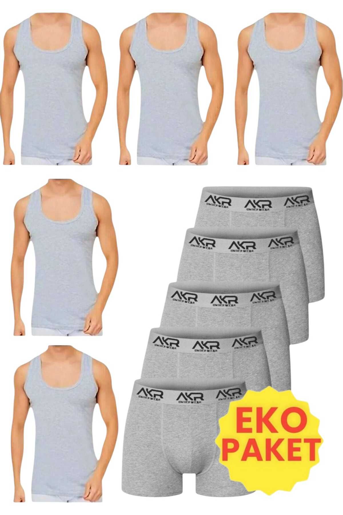 Tezzgelsin-Ανδρικό σετ μονό και μπόξερ 10 τεμαχίων Οικονομικό πακέτο Σετ μονό και μπόξερ 5 μονό και 5 μπόξερ 8