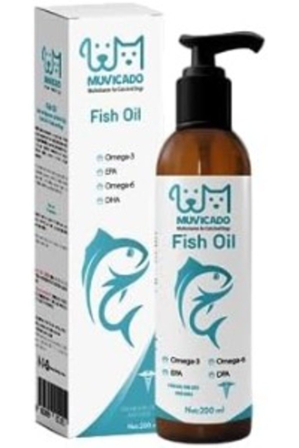 Furlo Muvicado Fish Oil - Kedi ve Köpekler İçin Omega 3 ve Omega 6 Balık Yağı Bağışıklık Sistemi 200 ML