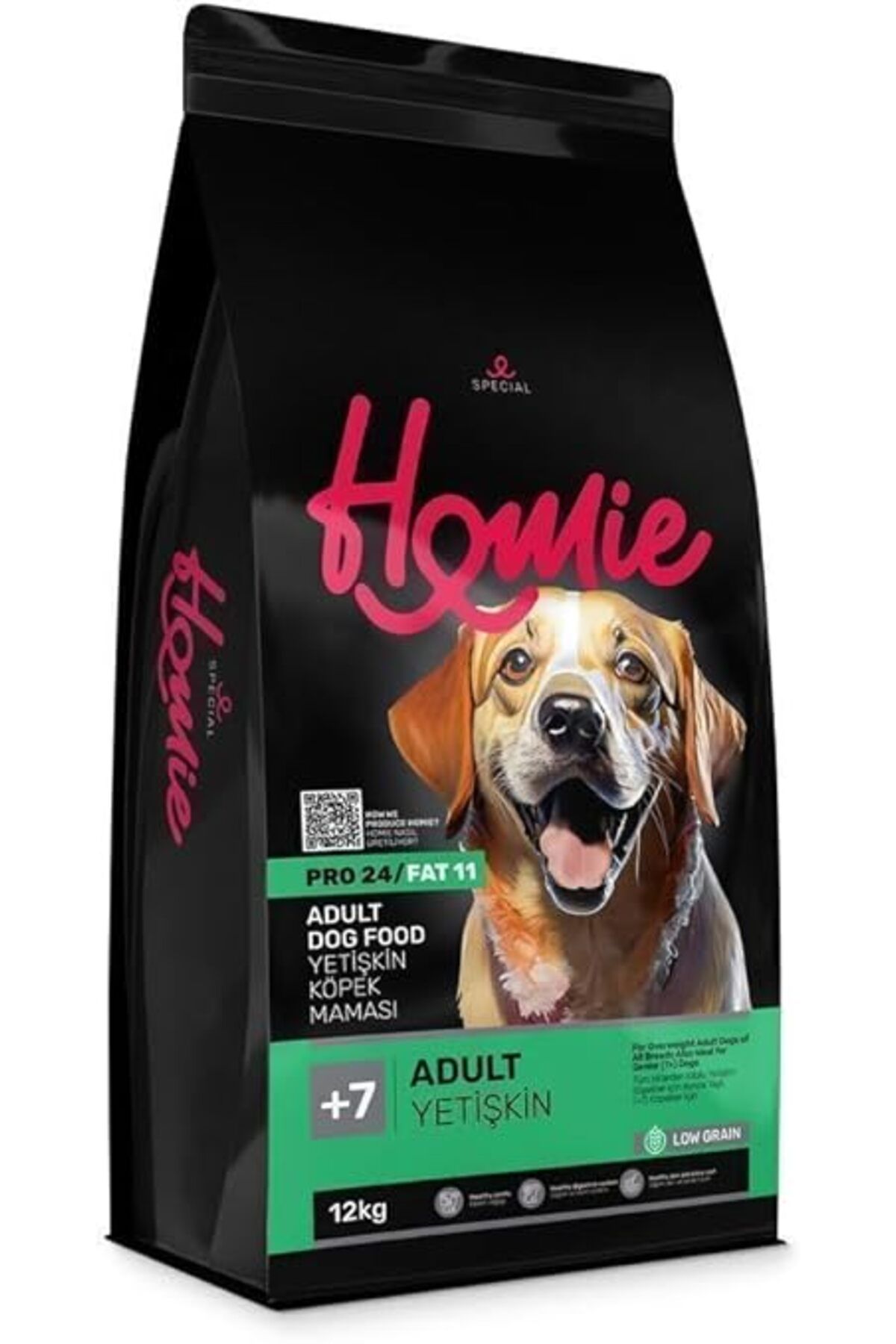 Homie Düşük Tahıllı 7 Yaş Yetişkin Köpek Maması 12 Kg
