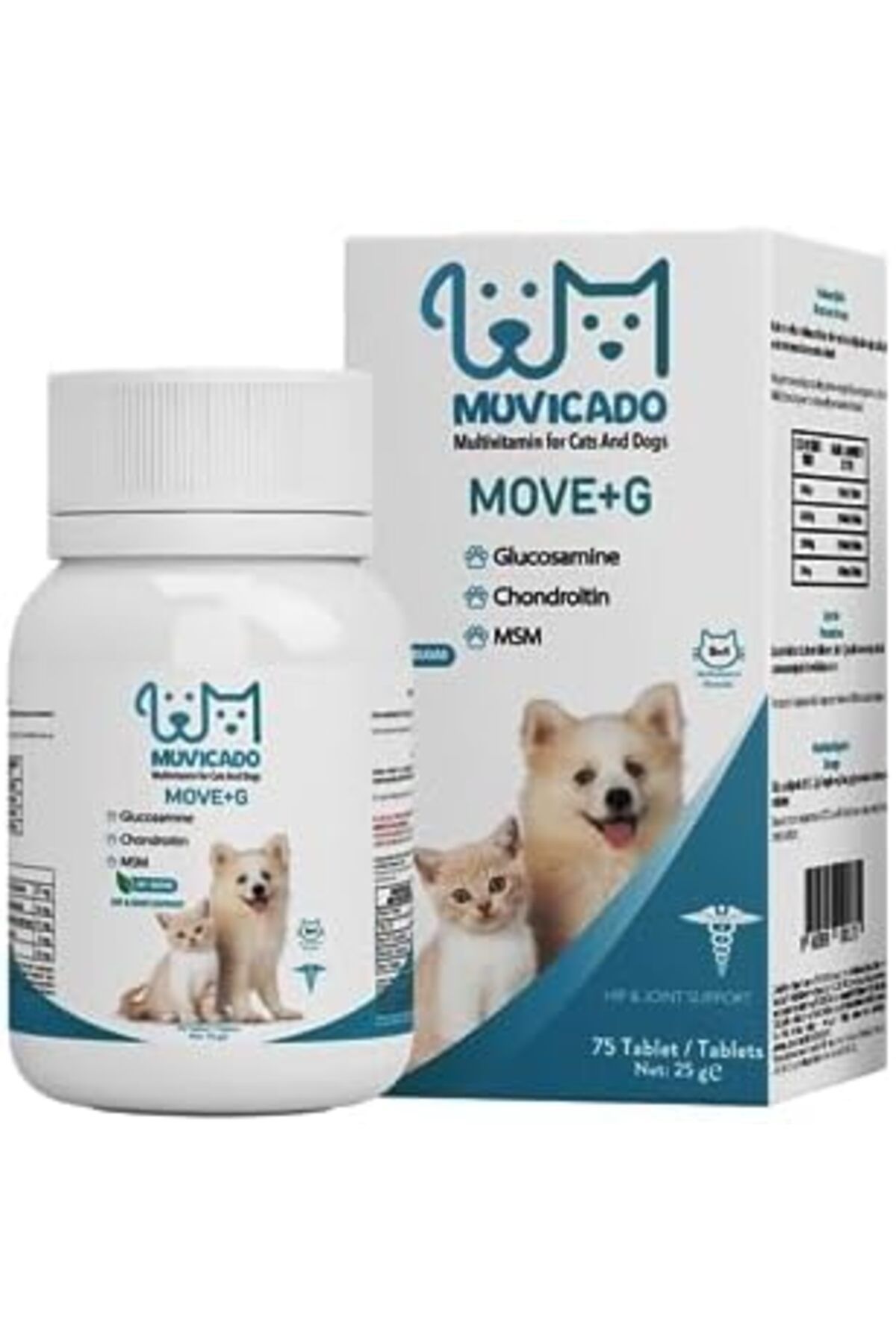Furlo Muvicado Kedi ve Köpeklerde Eklem Sağlığı Destekleyici Glukozamin Tablet Glukozamin MSM Chondroitin
