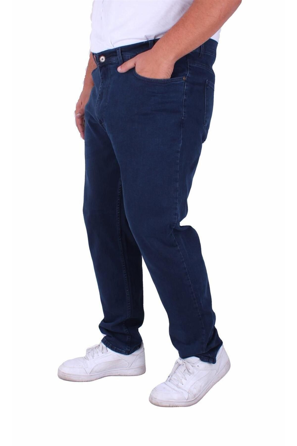 Regular Fit Likralı Büyük Beden Erkek Jean Pantolon-7204
