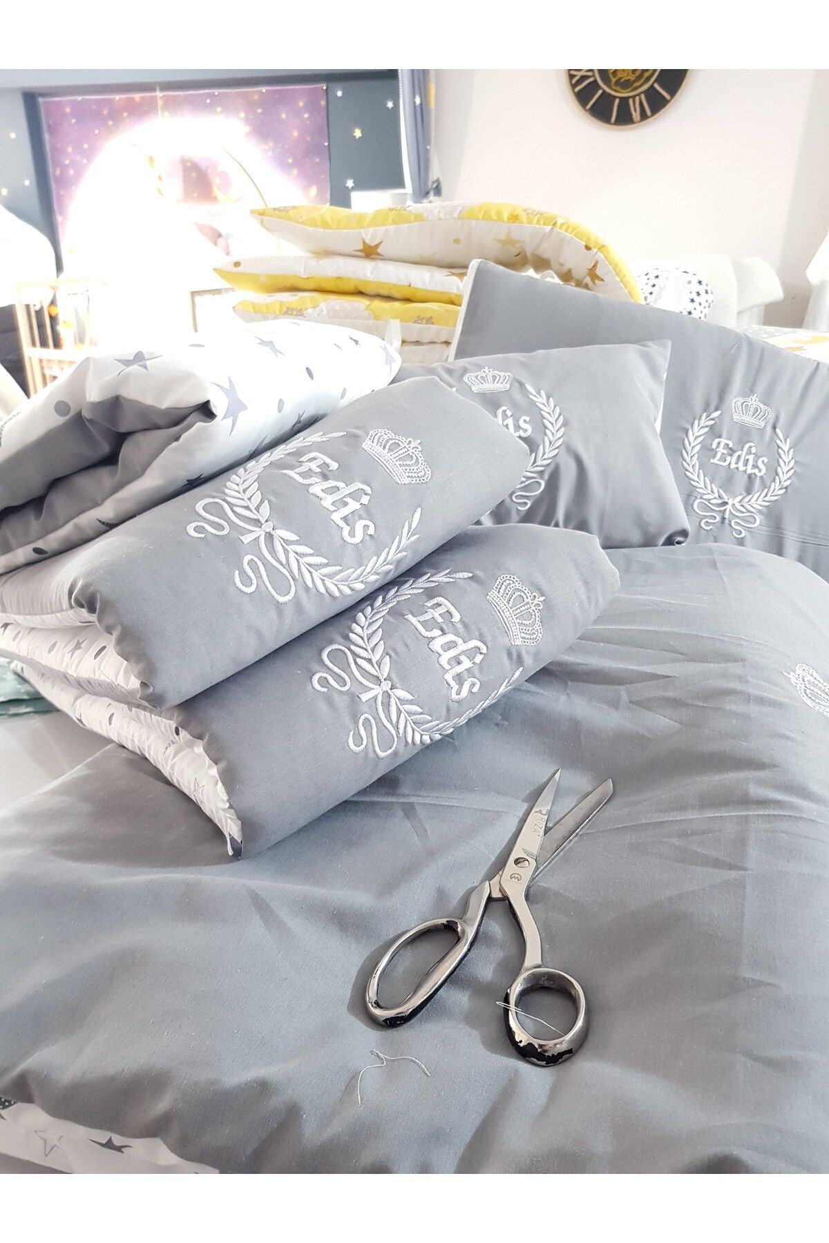 Baby Clime 70x110 Nakışlı Bebek Uyku Seti Isimli - Lüks Cibinlik Ve Aparat - Başak Buğday Motifi fotoğrafı 6 (önizleme)