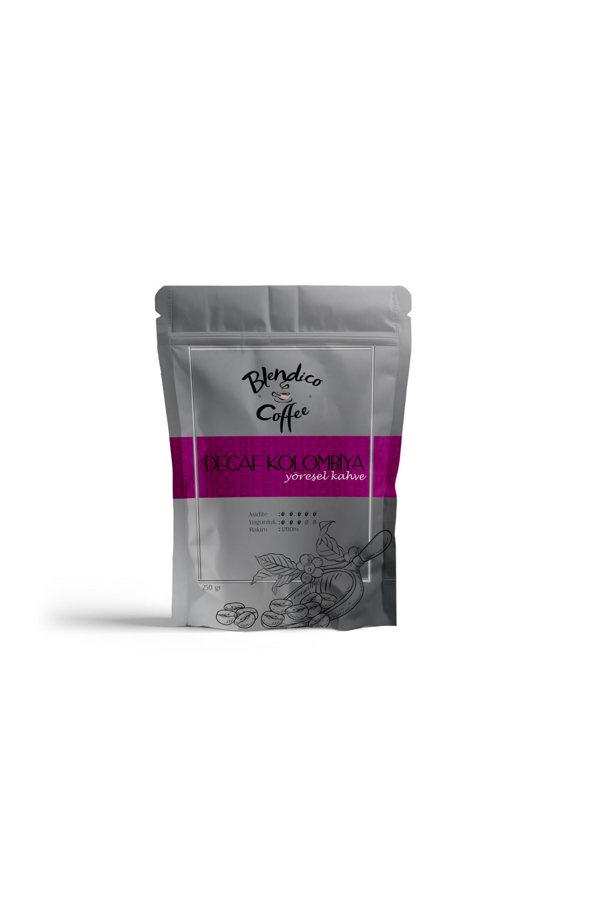 BLENDICO Decaf Kolombiya Yöresel Kahve 250 gr (Kafeinsiz) (Çekirdek)