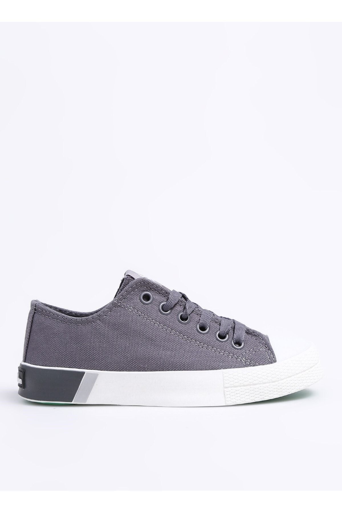 Benetton Canvas Bağcıklı Günlük Spor Ayakkabı Kadın Sneaker Füme