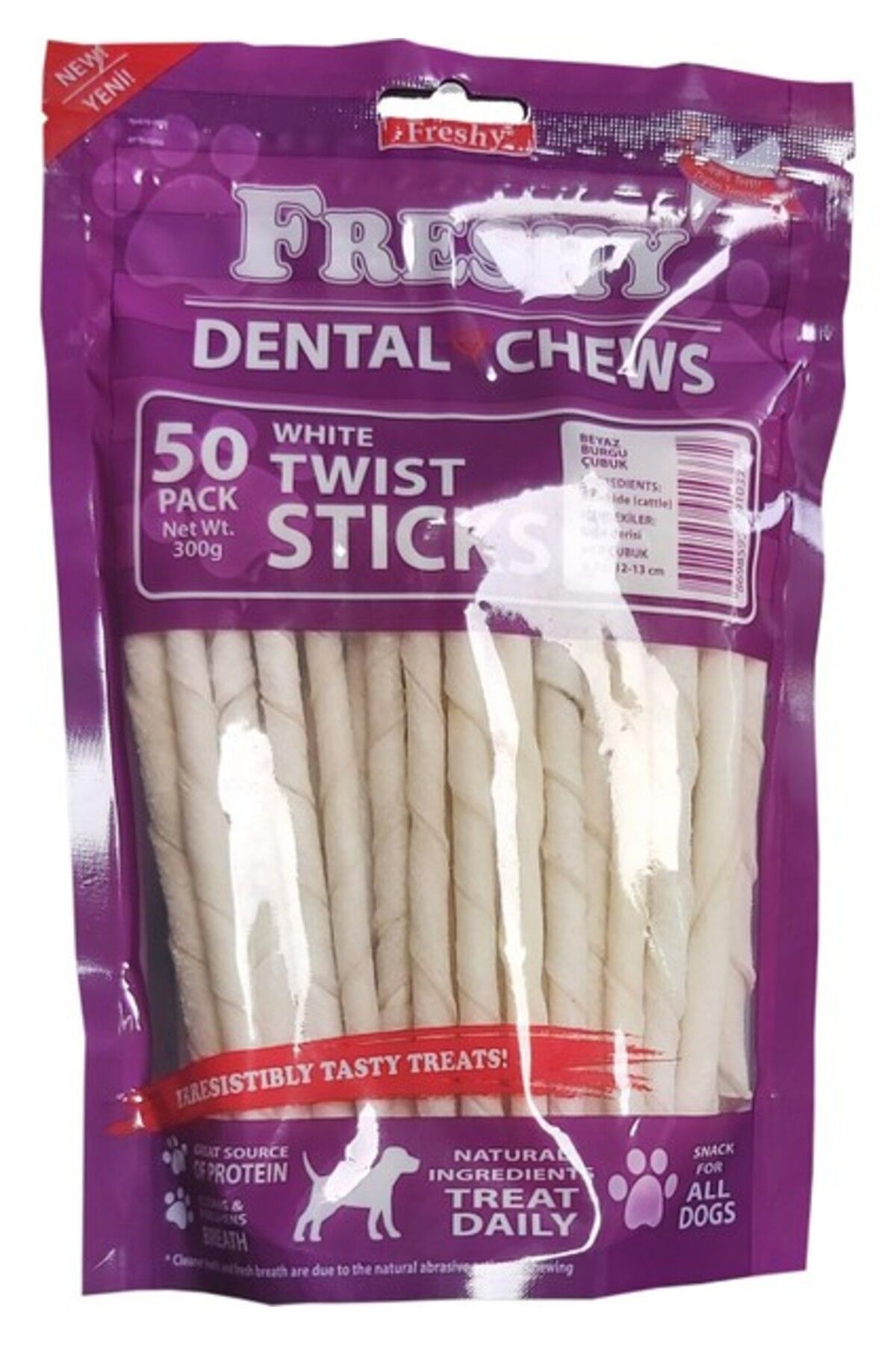 Furlo Freshy Dental Twists - Sütlü Burgu Çubuk - 50'li Maxi Paket