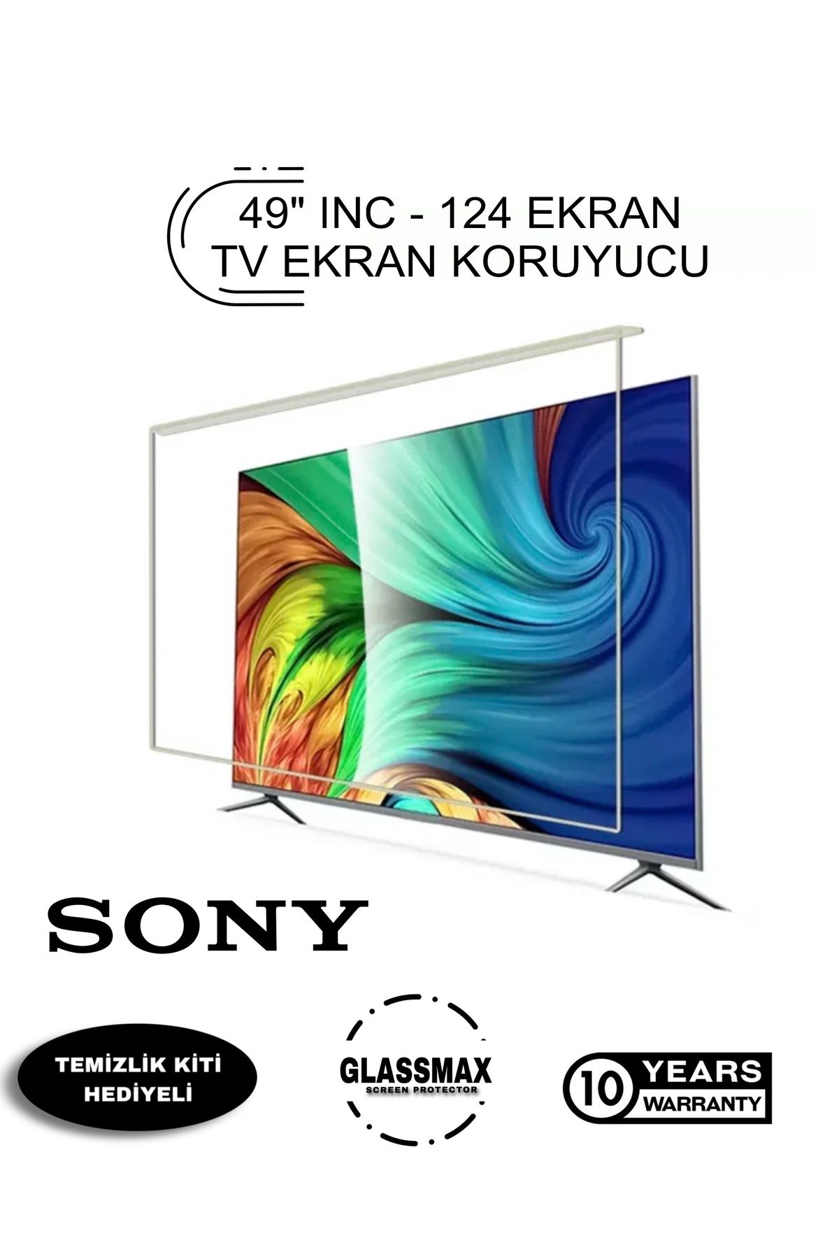 Glassmax Sony 49A8H Uyumlu 49" Inç 124 Ekran Tv Ekran Koruyucu