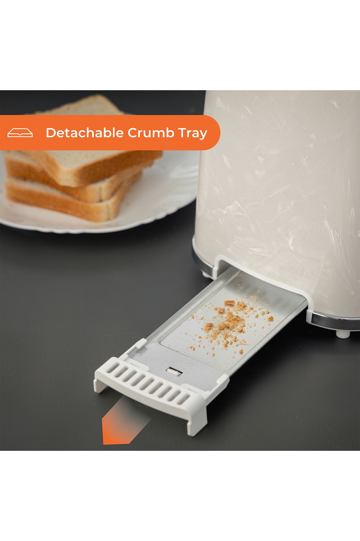 Geepas-Bread Toaster 2 Slice Slot| 7 Adjustable Browning Control and Removable Crumb Tray, Cancel Button| 3