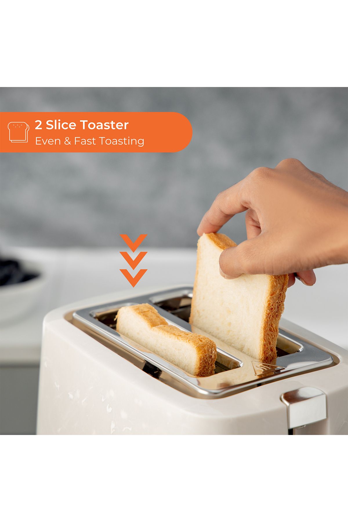 Geepas-Bread Toaster 2 Slice Slot| 7 Adjustable Browning Control and Removable Crumb Tray, Cancel Button| 5