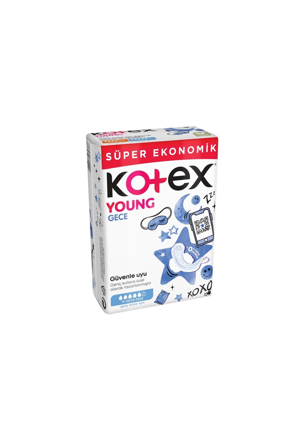 Kotex Young Genç Kızlar için Gece Pedi 16'lı Süper Ekonomik