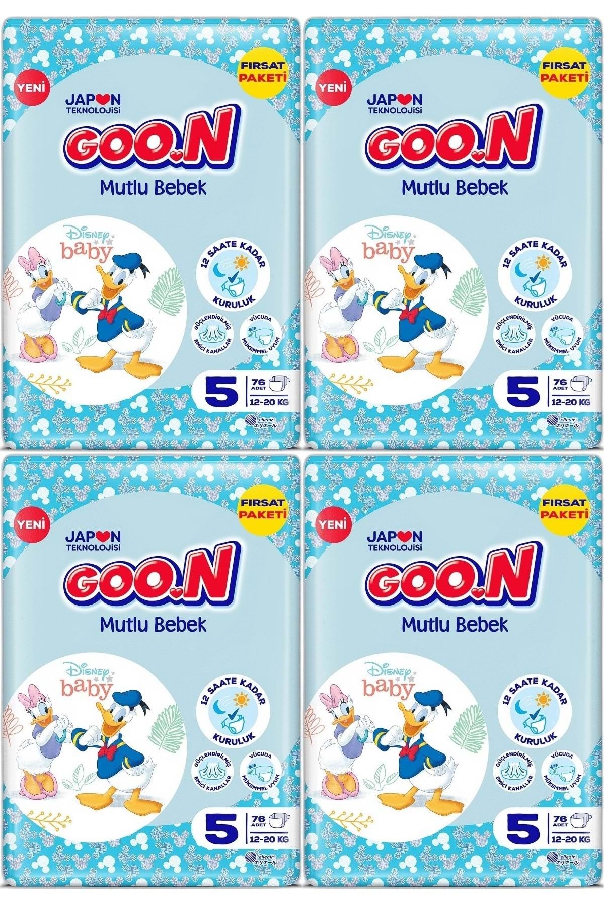 Goo.n Goon Mutlu Bebek Bebek Bezi Beden:5 (12-20KG) Junior 304 Adet Avantaj Fırsat Pk