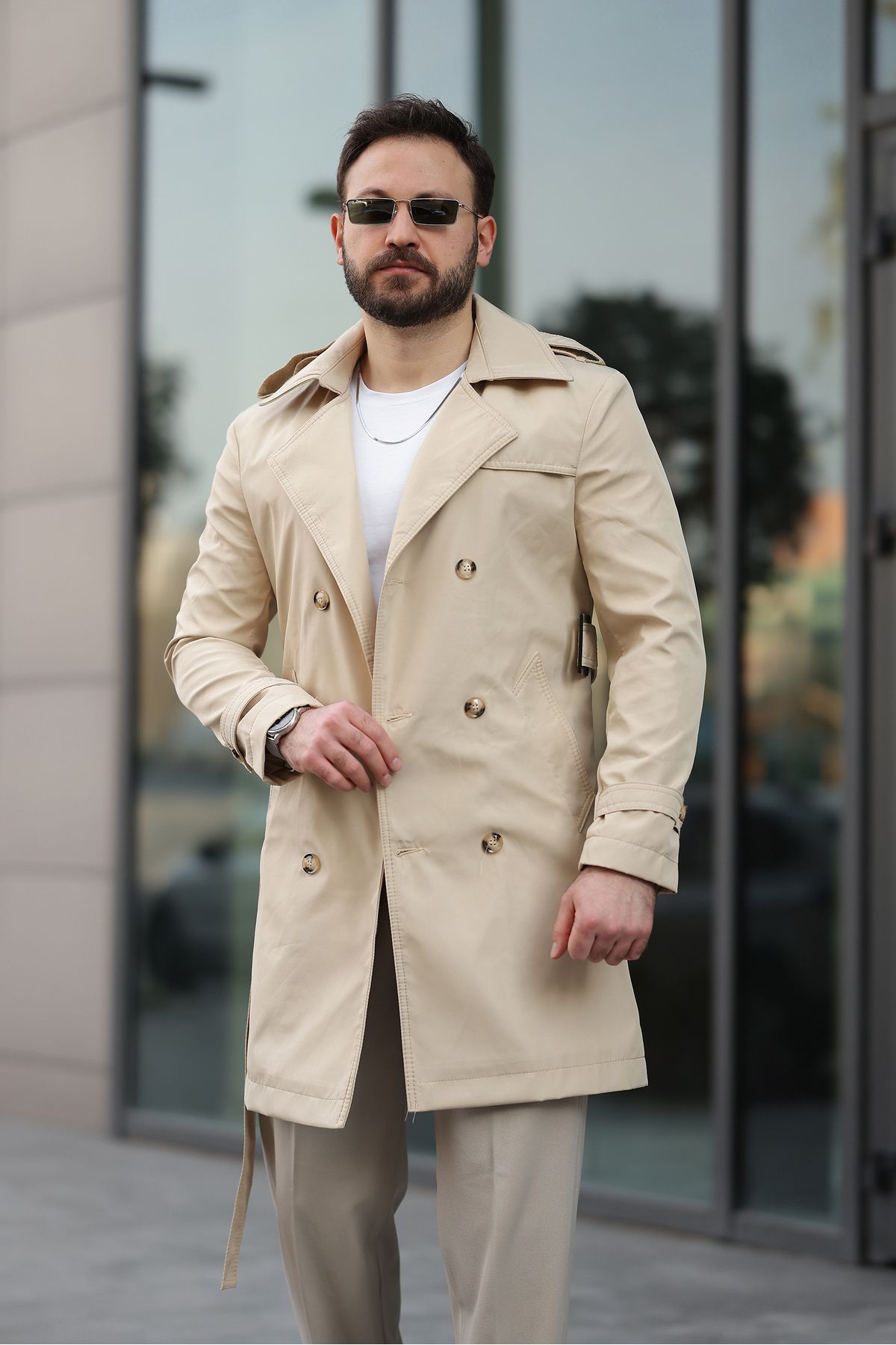 BASEL.CO-Trench cu centură cu epoleți 2