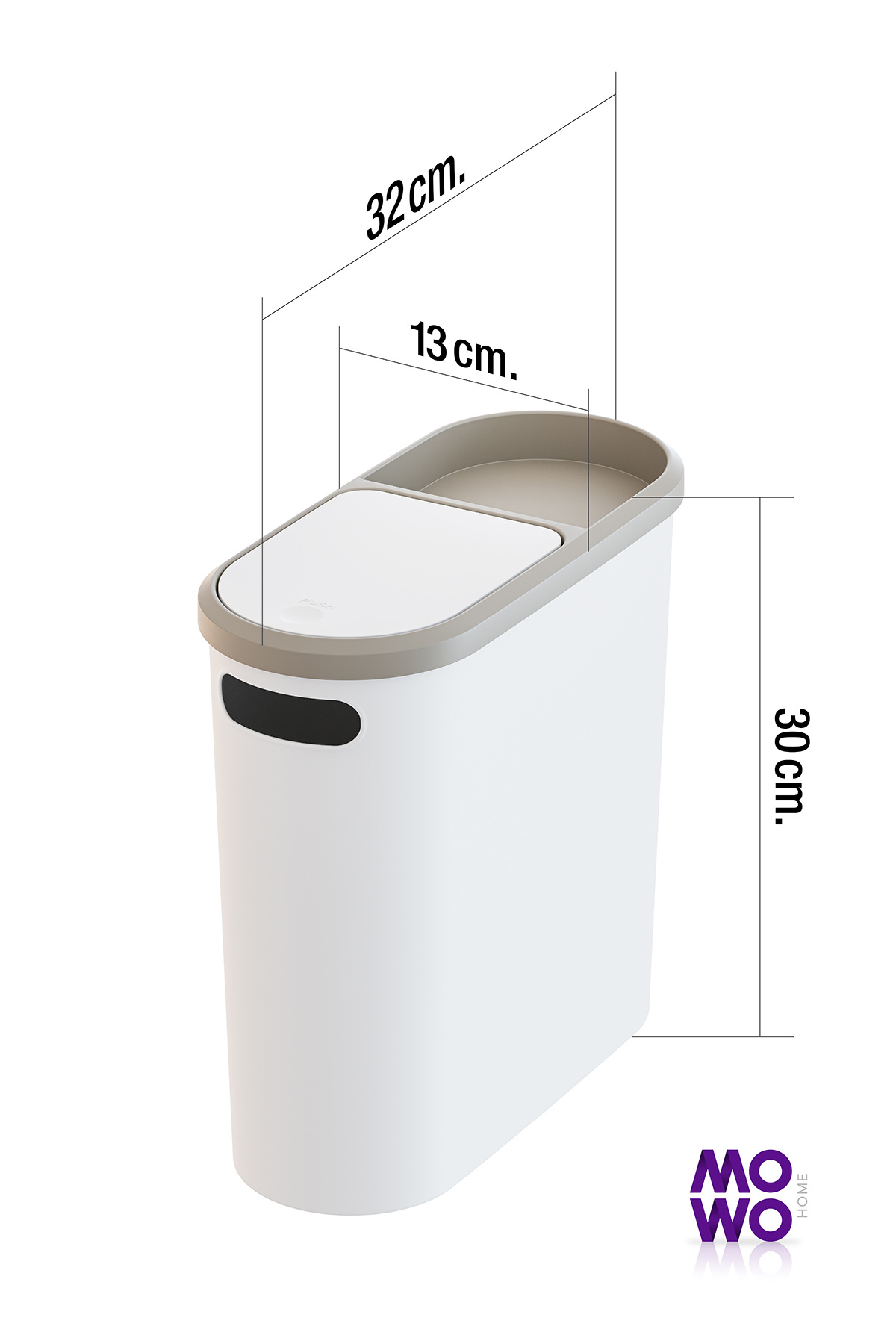 Mowo Home-Coș de gunoi Click 10 Lt alb, bucătărie, baie, toaletă 5