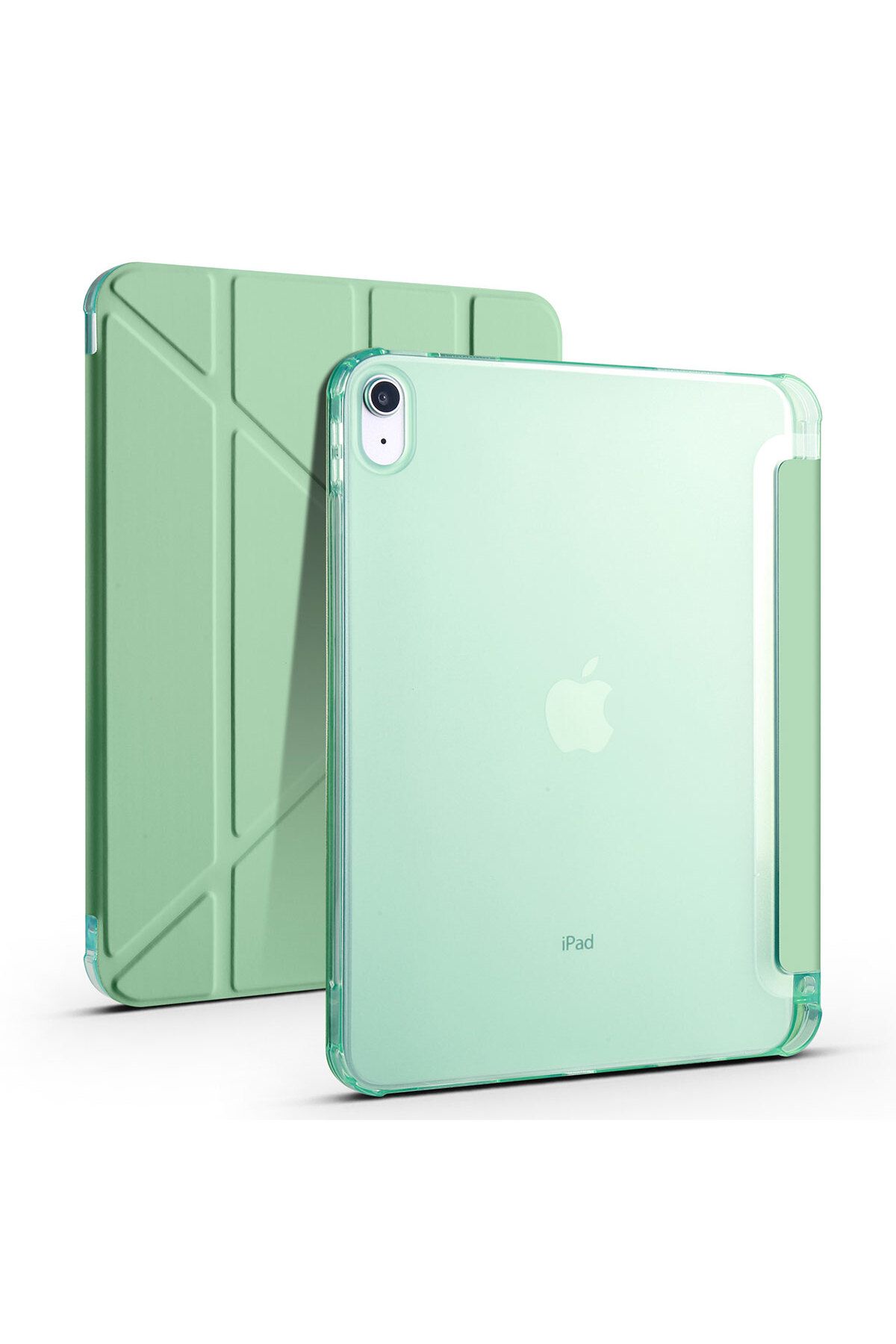 Alan Tech-iPad 11Th Generation 2025 Case Zore Tri Folding Stand Case with Pen Compartment - Navy Blue 2