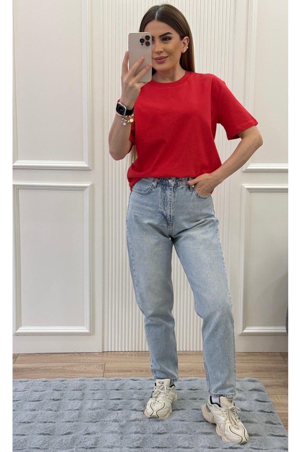 İkra Açık Mavi Denim Mom Jeans