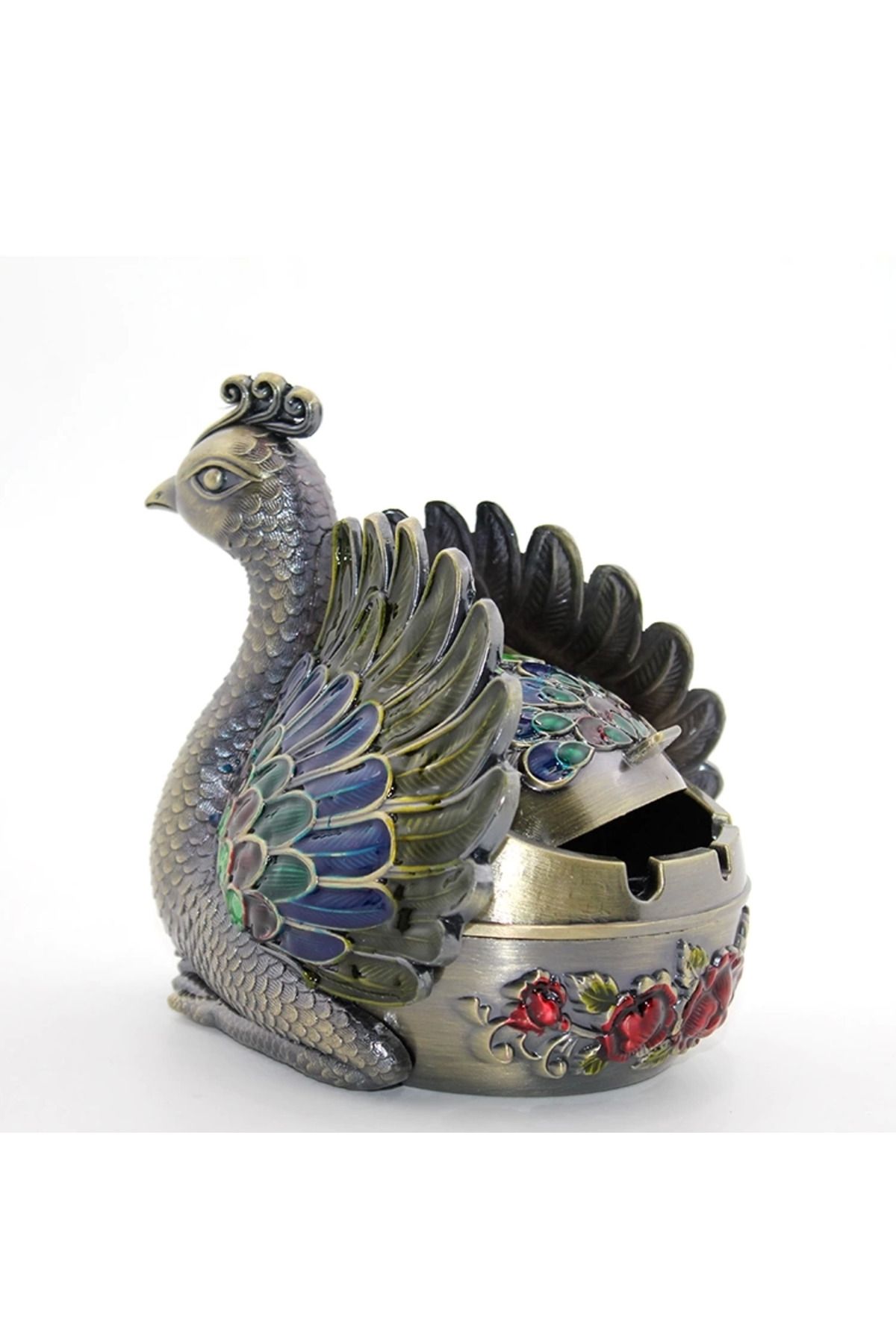 Hepta Collection Metal Tavuskuşu Figürü Küllük Alk1663