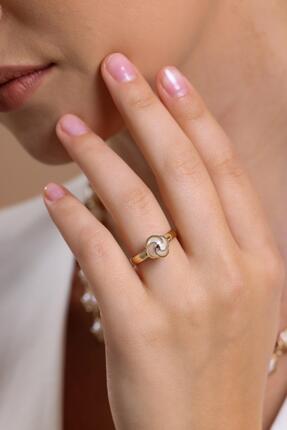 Birinci 14 Ayar Altın 8 mm Kafesli Doğal İnci Yüzük