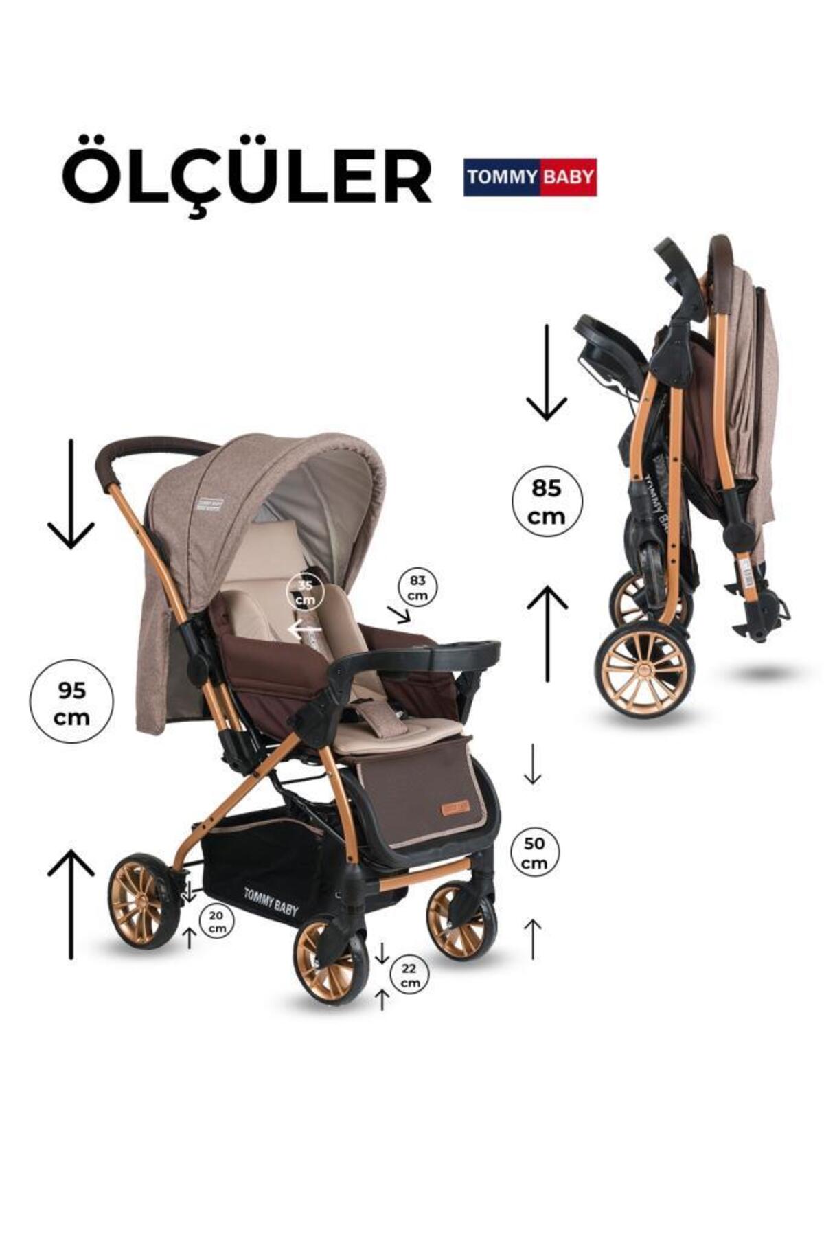 Tommybaby TB-980 Gold Çift Yönlü Bebek Arabası Puset fotoğrafı 5 (önizleme)