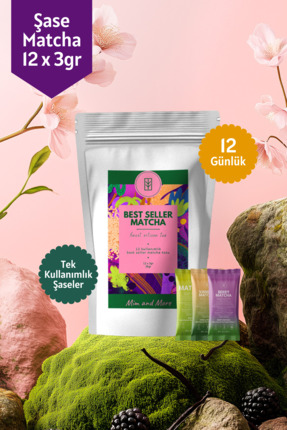 Mim and More Bestseller Matcha Tekli Şase – 12 Günlük Özel Paket, 12x3 Gr
