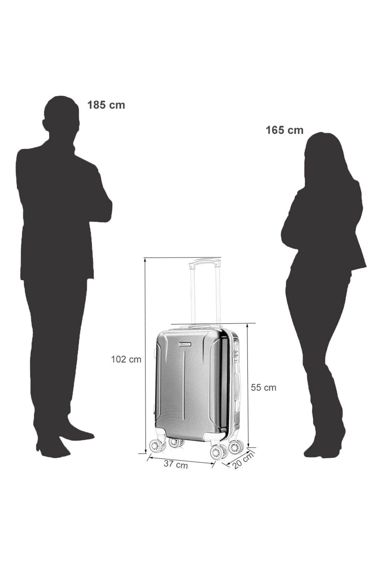 Quasar & Co.-Cabin Trolley,®, Smart model, Telescopic handle, code, 55x37x20cm, abs, White 9
