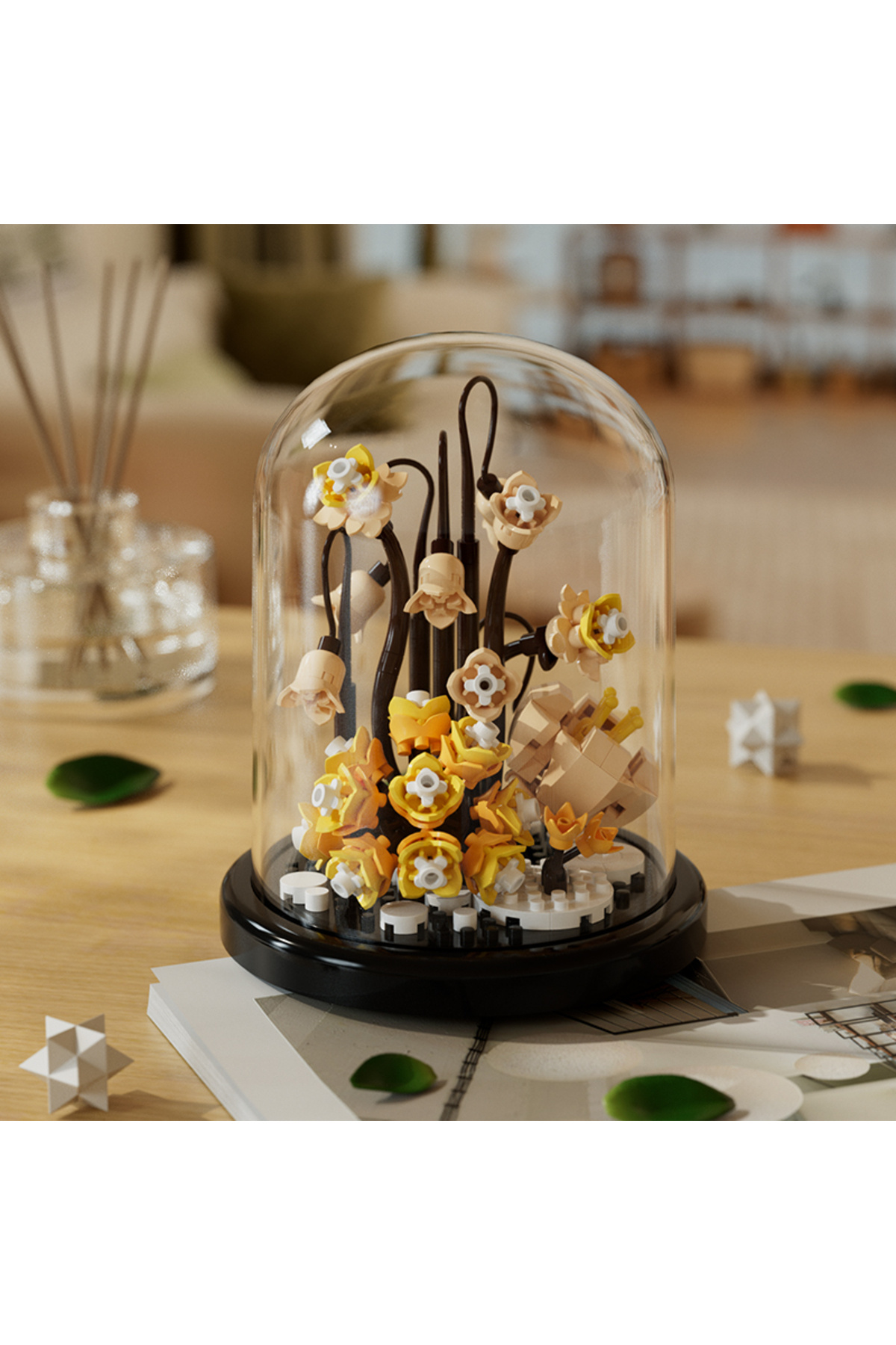 دسته‌گل ۲۴۰ عددی بلوک‌های ساختمانی میکروپارتیکل دست‌ساز، هدیه دست‌ساز، اسباب‌بازی پازل کودکان دست‌ساز DIY خورشیدی