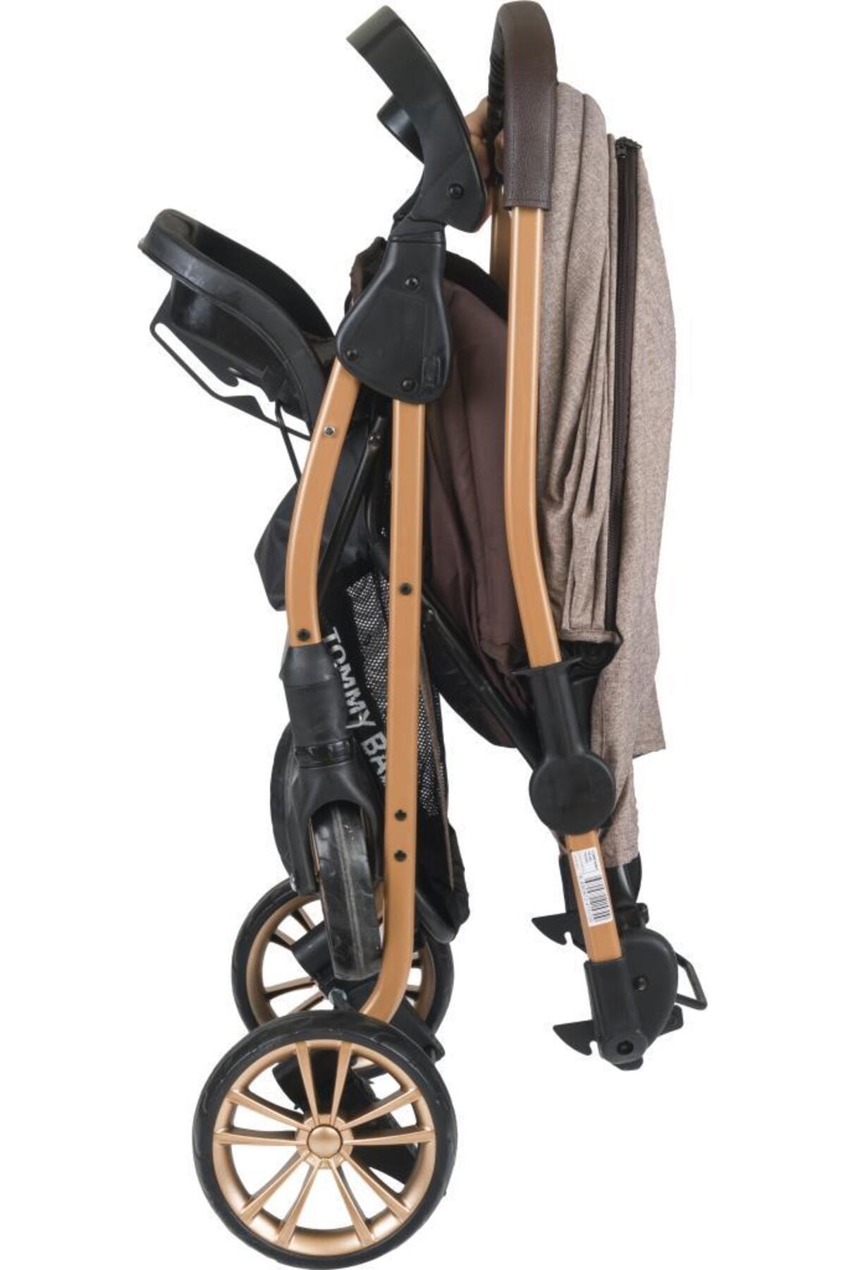 Tommybaby TB-980 Gold Çift Yönlü Bebek Arabası Puset fotoğrafı 4 (önizleme)