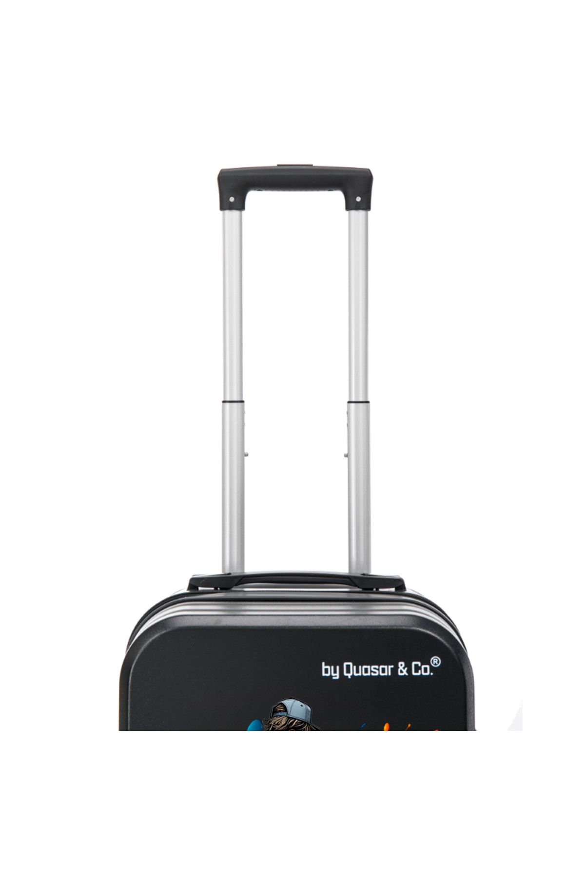 Quasar & Co.-Cabin trolley, Quasar & Co.®, Max model, lock, 4 360 degree wheels, telescopic handle, matte black 6