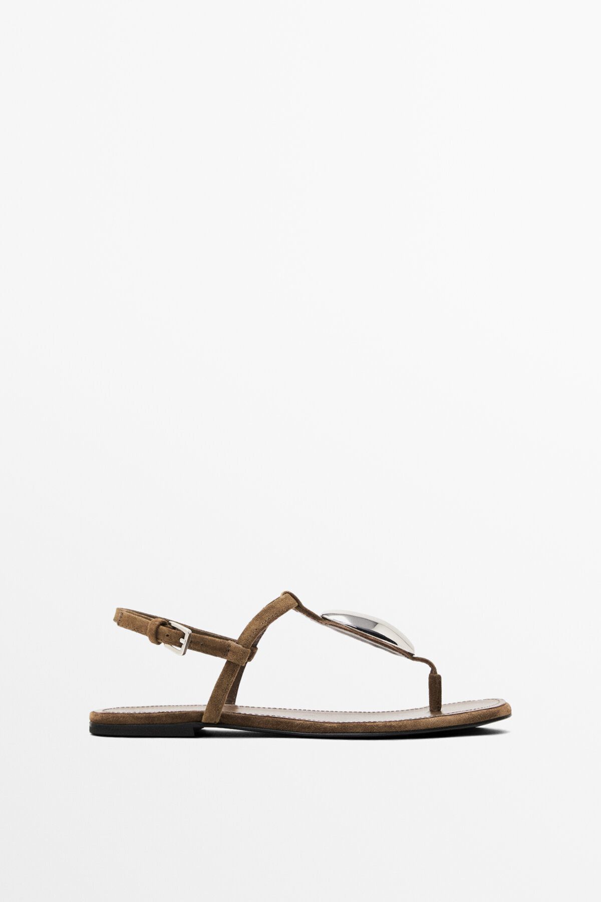 صندل جیر سنگی براق Massimo Dutti