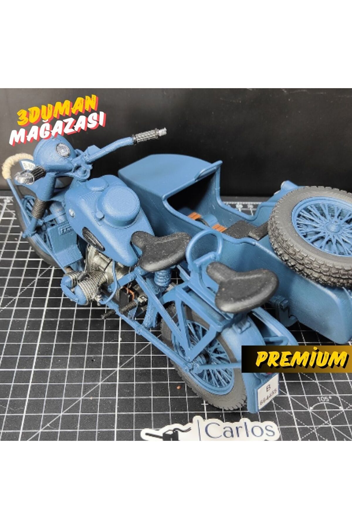 3Duman Premium BMW R75 Motosiklet Figürü - 15 CM