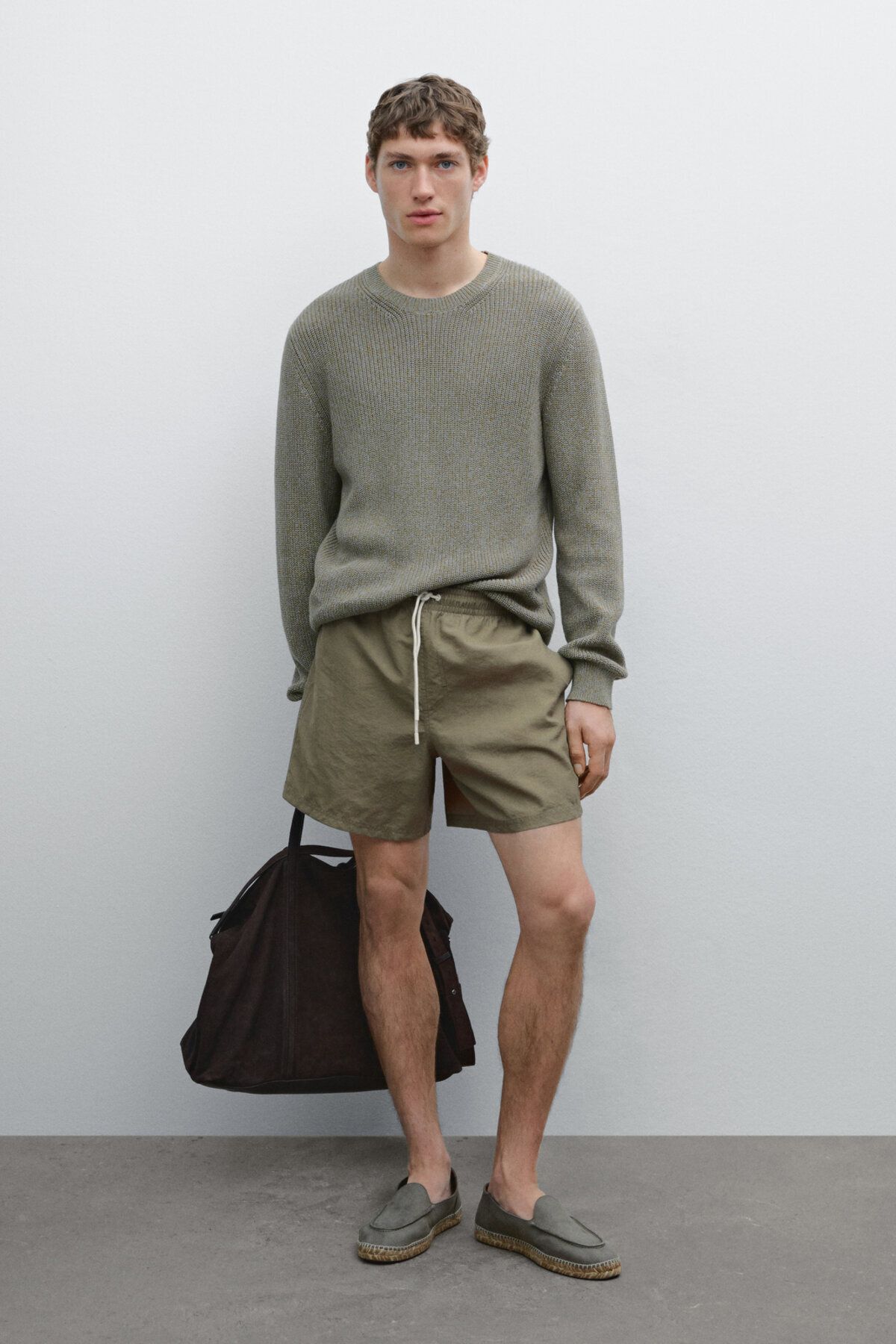 شورت شنا ثابت رنگ ثابت Massimo Dutti