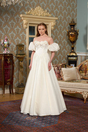 Lenta Wedding Beyaz Sindirella Model Çiçek Detaylı Maxi Boy Helen Gelinlik