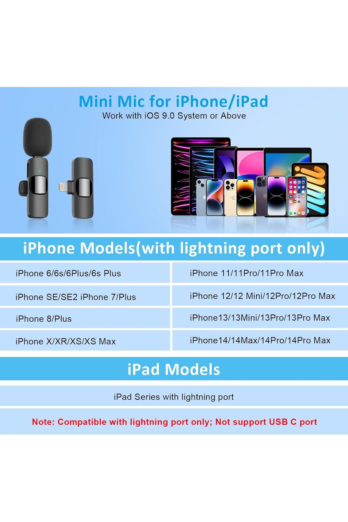 AWH-Bluetooth Mini Microphone for iPhone/iPad - Wireless Lavalier Mic for TikTok, YouTube, Podcast 4