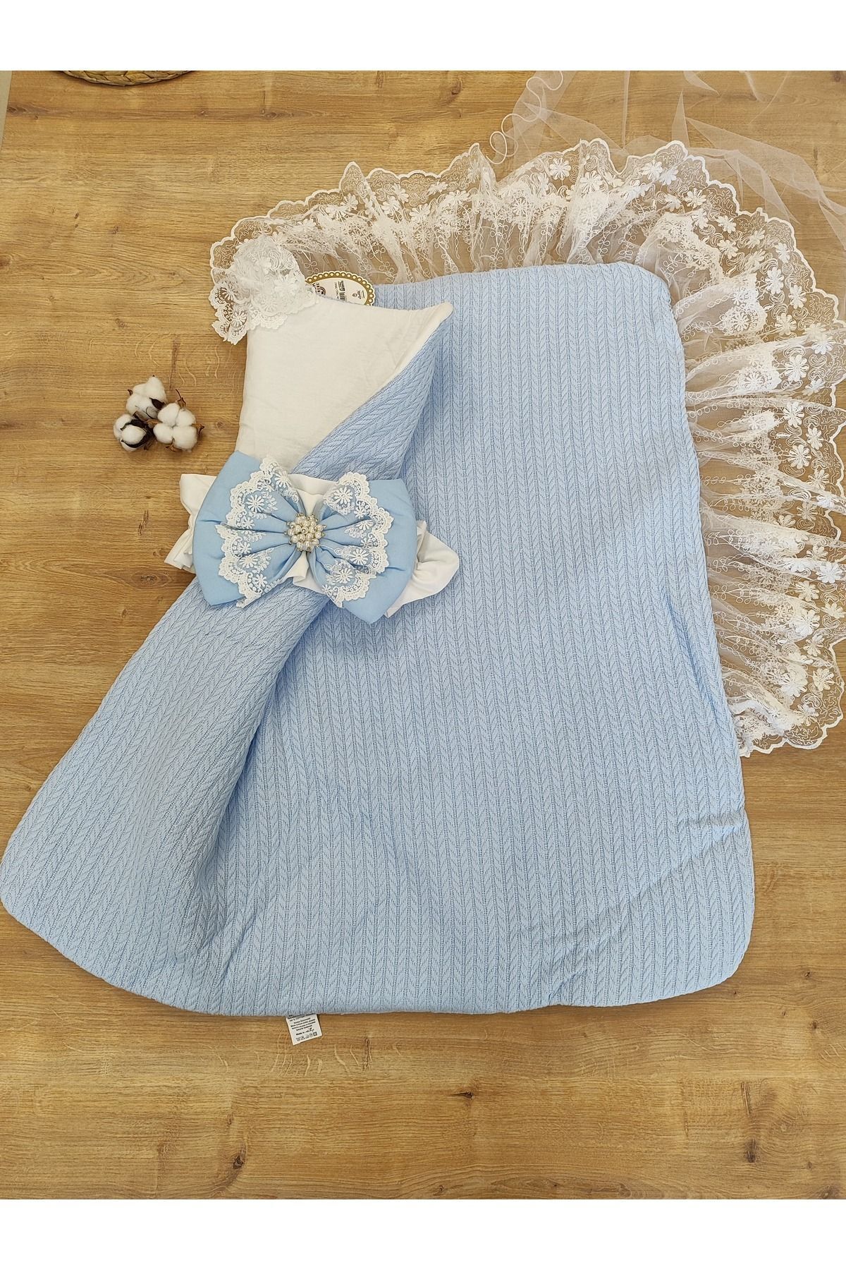 Tomuycuk Triko Örgü Bebek Kundağı Unisex Bebek Dış Kundak Battaniyesi Hastane Çıkışı Kundak Battaniye fotoğrafı 5 (önizleme)