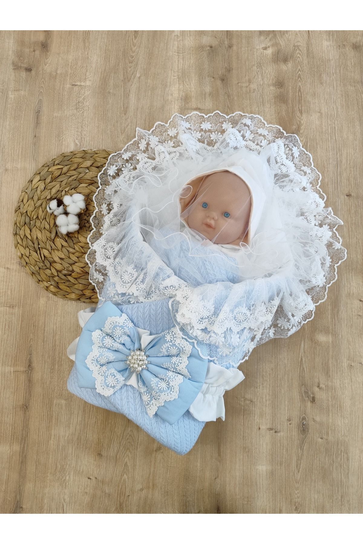 Tomuycuk Triko Örgü Bebek Kundağı Unisex Bebek Dış Kundak Battaniyesi Hastane Çıkışı Kundak Battaniye fotoğrafı 7 (önizleme)